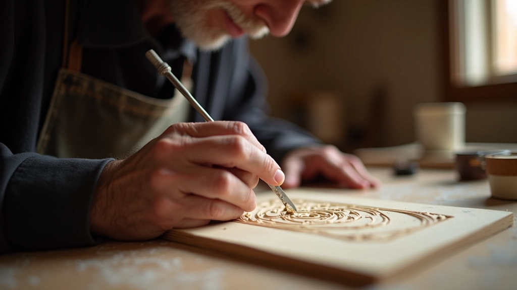Linocut printmaking session in progress